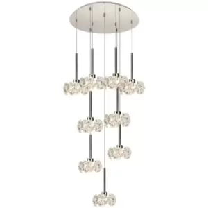 Image of Luminosa Lighting - Luminosa Salisbury 9 Light G9 Universal 2.5m Round Multiple Ceiling Pendant And Crystal Shade, Polished Chrome