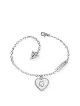 Image of Guess Pave Crystal Heart Bracelet