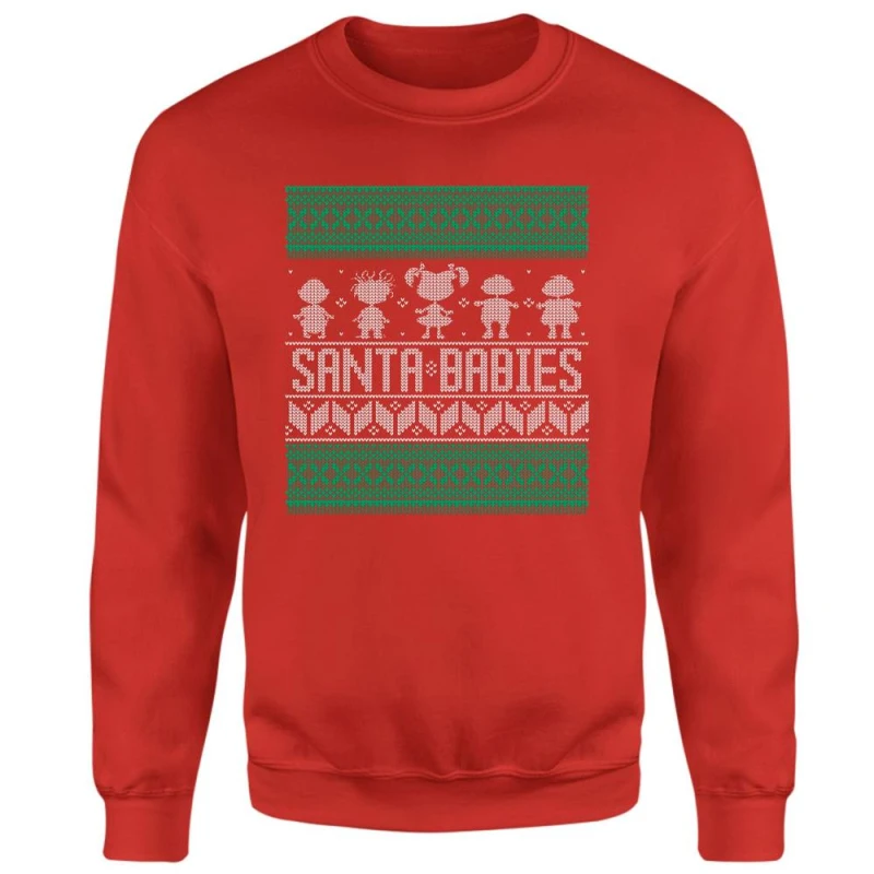 Image of Rugrats Santa Babies Christmas Jumper - Red - M
