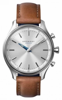 Image of Kronaby 38mm SEKEL Stainless Brown Leather Strap A1000-0658 Watch