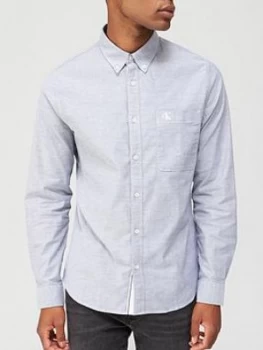 Image of Calvin Klein Jeans Chambray Stretch Shirt - Blue