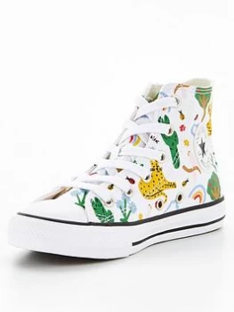 Image of Converse Chuck Taylor All Star Explore Nature Junior Hi- Top Trainer - White, Multi, Size 13