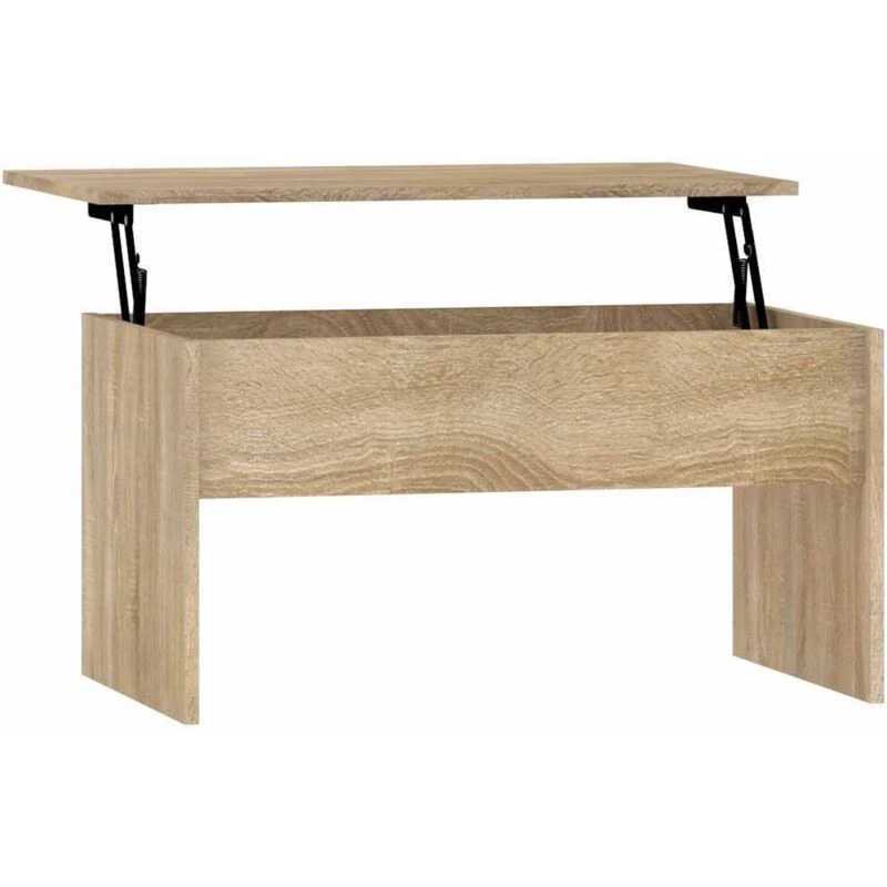 Image of Vidaxl Coffee Table Sonoma Oak 80X50.5X41.5cm Engineered Wood, Brown 809641