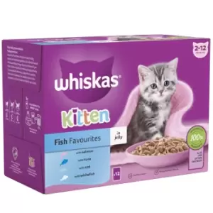 Image of Whiskas Kitten Fish in Jelly Wet Cat Food 12 x 85g