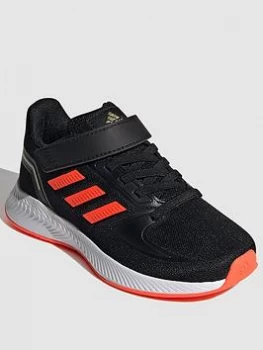 Image of adidas Kids Unisex Runfalcon 2.0 Trainers - Black/Red, Size 12
