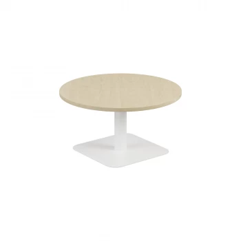 Image of Contract 800MM Low Table - Maple Top and White Base