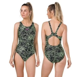 Image of Speedo Boom Allover Muscleback Swimsuit Black/Zest 36"