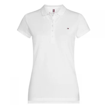 Image of Tommy Hilfiger Heritage Short Sleeve Slim Fit Polo Shirt Ladies - CLASSIC WHT 100