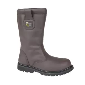 Image of Grafters Mens Safety Toe Cap Rigger Boots (6 UK) (Brown Crazy Horse)