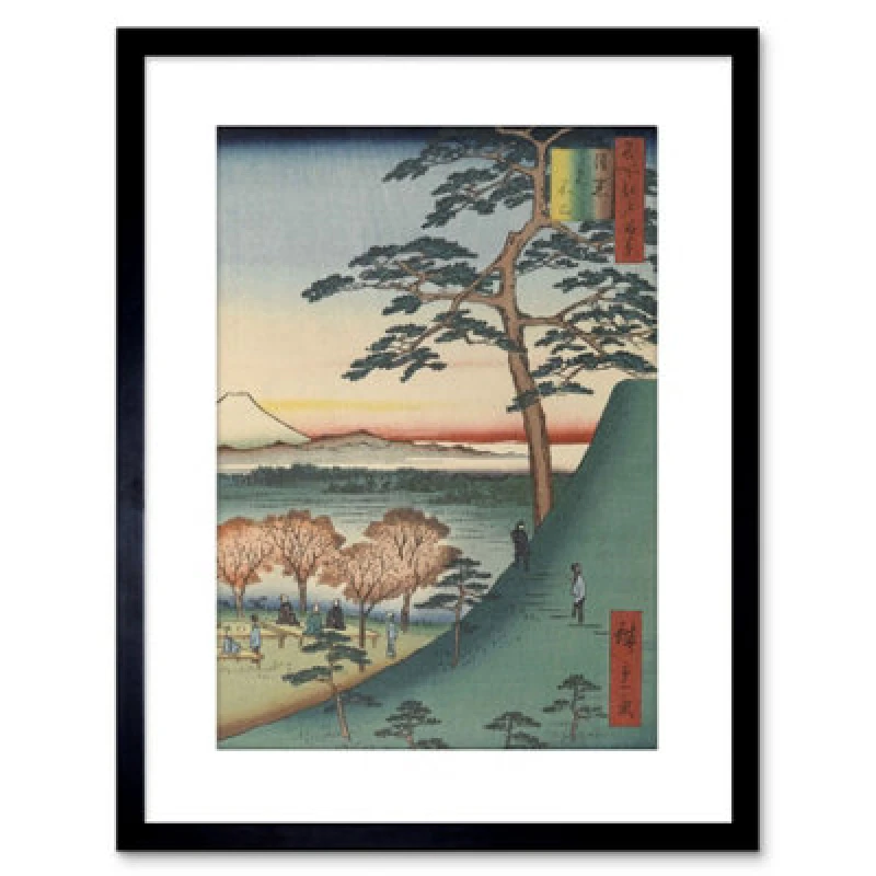Image of Artery8 Wall Art Print Painting Woodblock Japan Hiroshi Mount Fuji Japan Artwork Framed 9X7 Inch