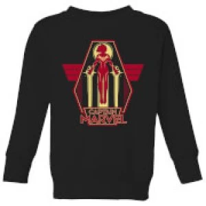 Image of Captain Marvel Flying Warrior Kids Sweatshirt - Black - 3-4 Years