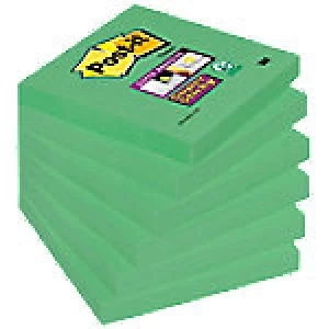 Image of Post-it Super Sticky Notes 76 x 76mm Green 6 Pieces of 90 Sheets