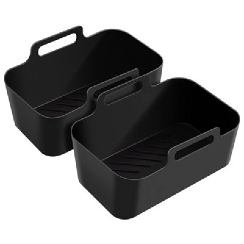 Image of VonShef Set of 2 Reusable Silicone Air Fryer Liners Black