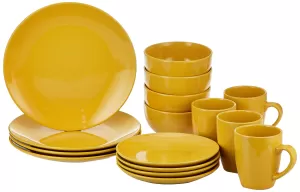 Image of 16 Piece Yellow Duo Dinner Set