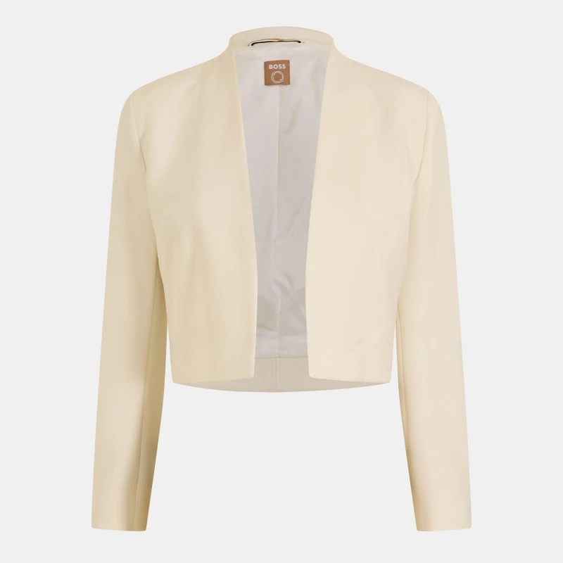 Image of Boss Womens Jibelara2 Structured Blazer Open White female 8 (S)
