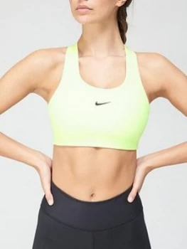 Image of Nike Medium Support Padded Swoosh Sports Bra - Volt , Volt, Size S, Women