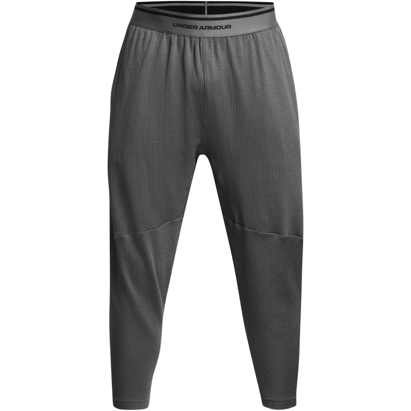 Image of Under Armour Mens Ribbed Open Hem Fleece Joggers Grey male S