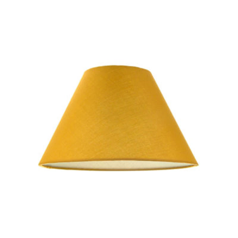 Image of Happy Homewares Traditional 8" Mustard Ochre Cotton Fabric Coolie Lamp Shade