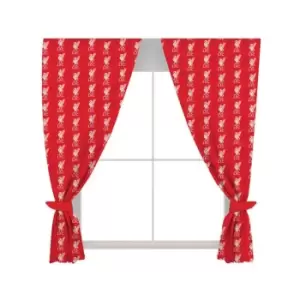 Image of Liverpool FC Repeat Crest Curtains (72in Drop) (Red)