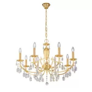 Image of Victoria 2 Multi Arm Chandeliers 8 Light 24 Carat Gold