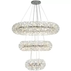 Image of Luminosa 3 Tier Pendant 74 Light G9 Polished Chrome, Crystal, Item Weight: 37.6kg