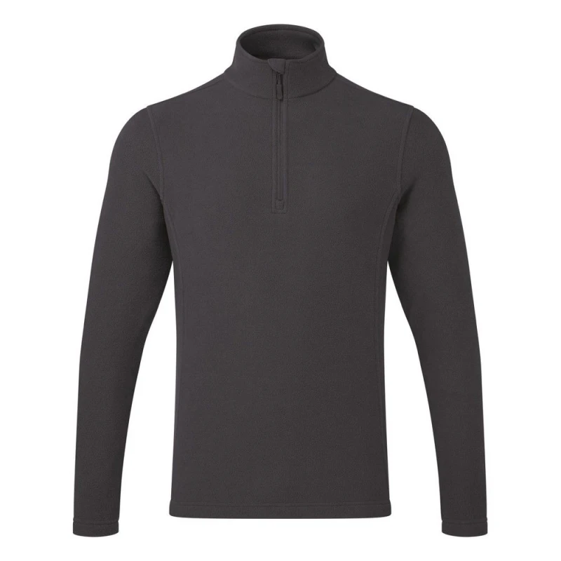Image of Premier Premier Men Recyclight Quarter Zip Fleece Top in Dark Grey Size: X-Small Dark Grey XS Male 5063425828777
