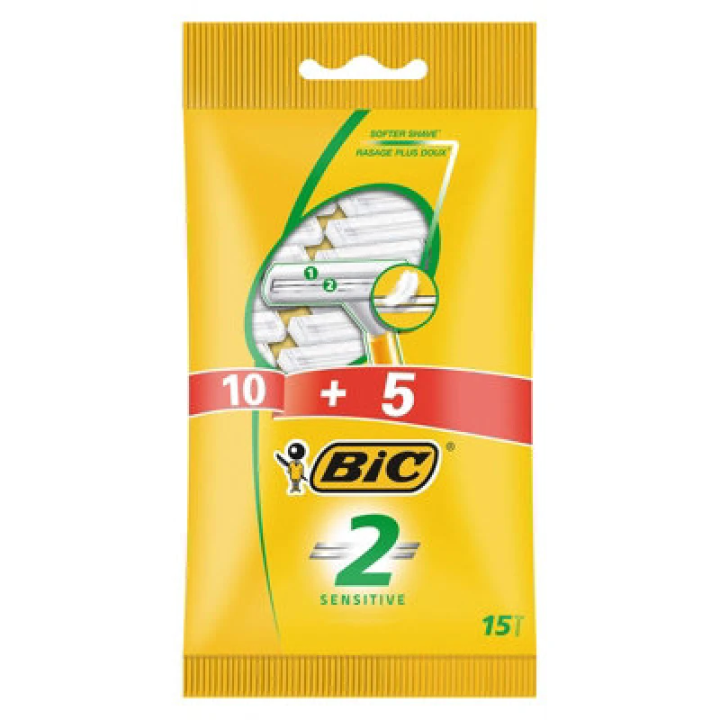 Image of Bic 2 Disposable Razor 10+5 Pk15