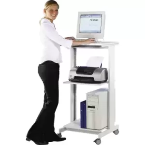 Image of Twinco PC table, with two shelves, HxWxD 1180 x 600 x 500 mm, light grey RAL 7035