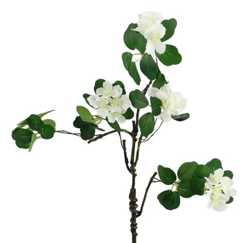Image of Leaf 60cm Flower Foliage Spray - White