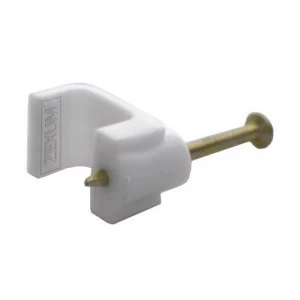 Image of Zexum 5mm White Flat Bell Wire Clips 100 Pack