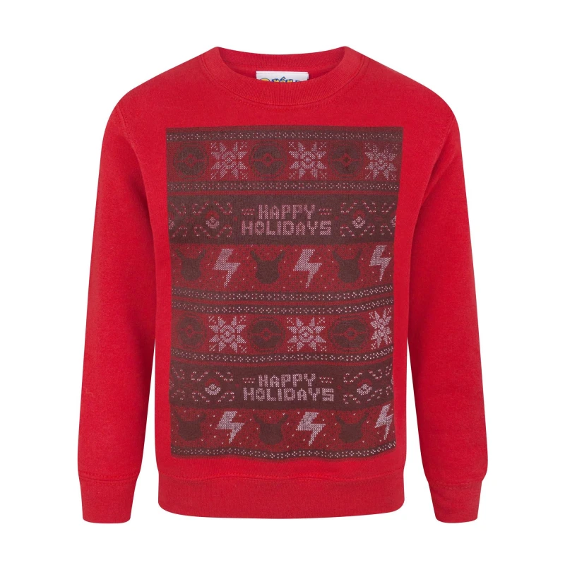 Image of Pokemon Christmas Jumper Red male