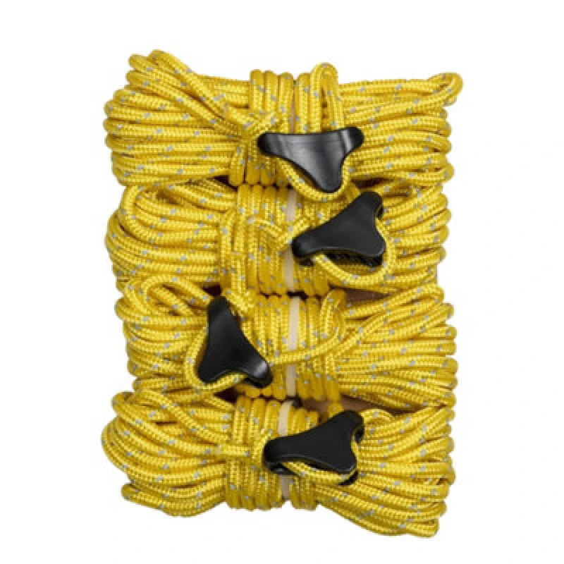 Image of Trespass Trespass Garrow Guy Ropes & Tensioners (Pack of 4) in Yellow Yellow One Size Unisex 5063470762552