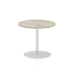 Image of Italia Poseur Table Round 600 Top 725 High Grey Oak