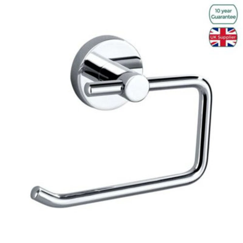 Image of Nes Home Toilet Paper Roll Holder Brass Metal Round Bathroom Accessory Modern Wall Mount