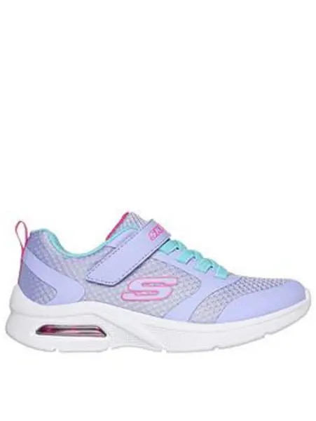 Image of Skechers Girls Microspec Max - Racer Gal Pull On Trainers UK Size 9.5 (EU 27)