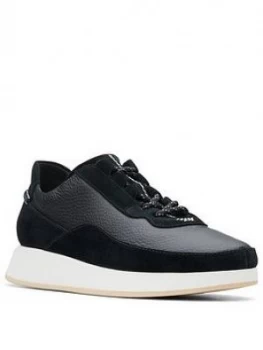 Image of Clarks Originals Kiowa Leather Pace Trainer - Black