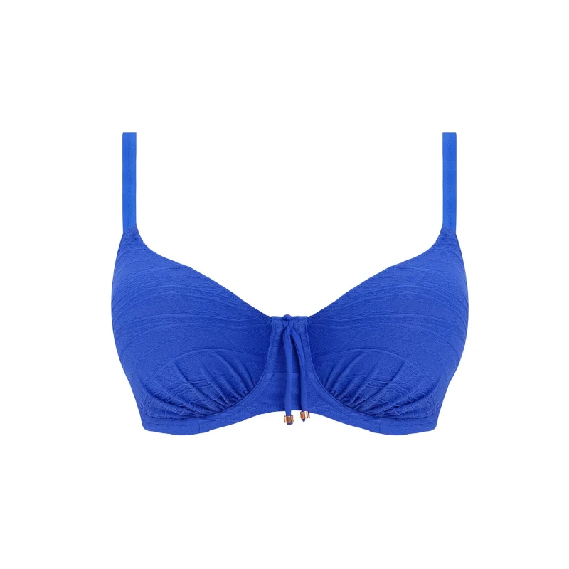 Image of Fantasie Womens underwired pleated swimsuit top Fantasie Beach Waves Ultramarine Bleu Female 85E
