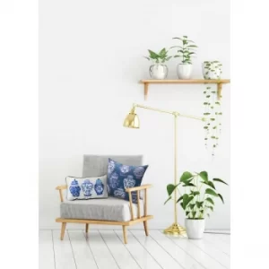 Image of YST0281 Dark Blue White Cushion