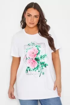 Image of Floral Foil Print T-Shirt