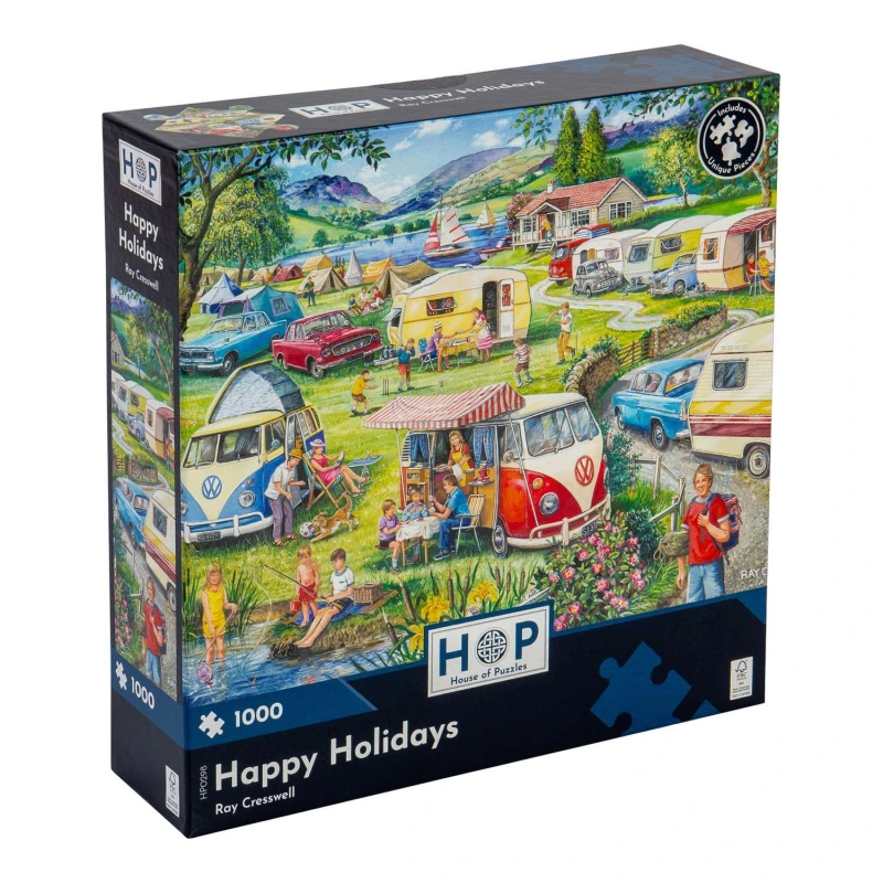 Image of The House Of Puzzles Happy Holidays, 1000 Piece Jigsaw Puzzle Multi unisex