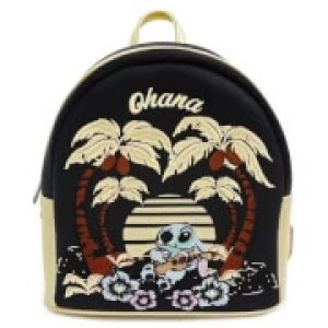 Image of Loungefly Disney Lilo & Stitch Satin Mini Backpack With Faux Leather Trim
