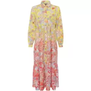 Image of French Connection Blossom Tiered Button-Front Midi Dress - Multi