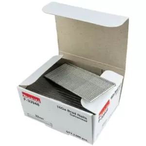 Image of F-33948 1mm x 32mm Galvanised 16 Gauge Brads 2000 Pieces DBN600 AF601 - Makita