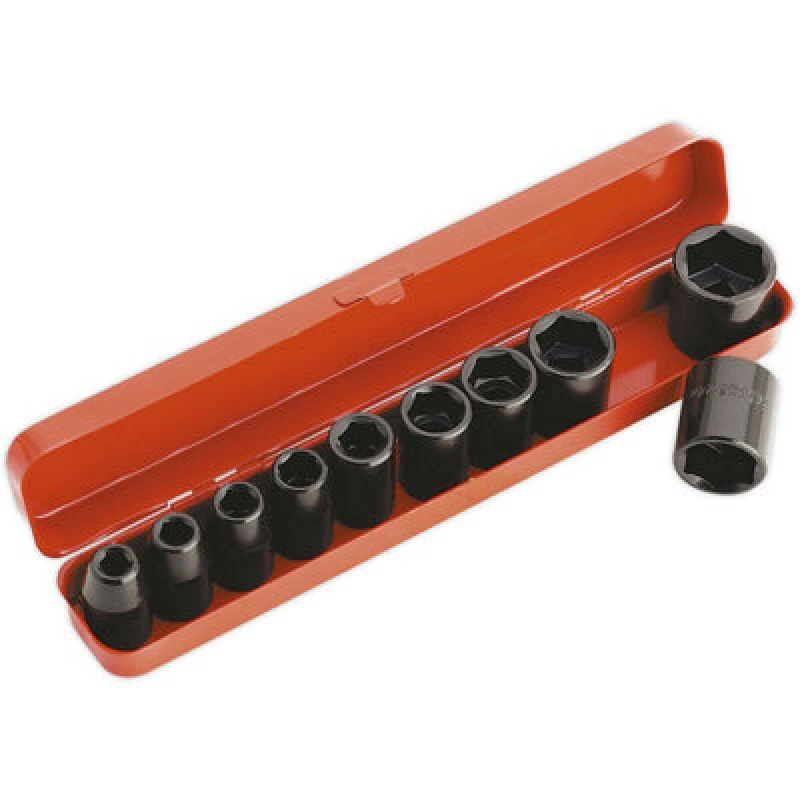 Image of Loops 10 Piece Impact Socket Set - 1/2" Square Drive - WallDrive Socket - Storage Case Multi