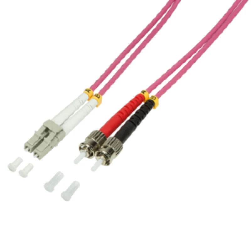 Image of LogiLink 2m LC-ST InfiniBand/fibre optic cable Pink