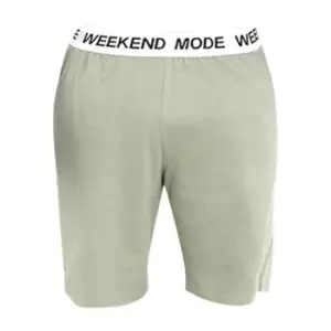 Image of Brave Soul Mens Weekend Mode Jersey Lounge Shorts (S) (Sage)