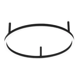 Image of Ideal Lux Oracle Ring Integrated LED Semi Flush Light Black 50cm 3000K