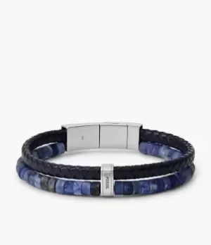Image of Fossil Men Vintage Casual Multistrands Pacific Blue Sodalite Multi Strand Bracelet