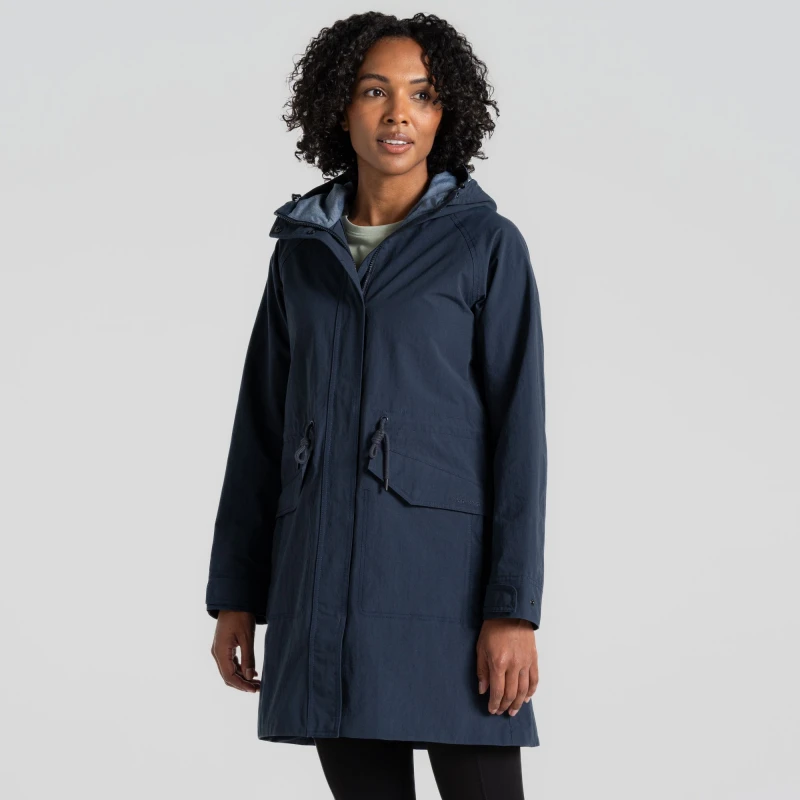 Image of Craghoppers Womens Emilia Waterproof Jacket in Mid Navy Size: 16 Mid Navy Female 16
