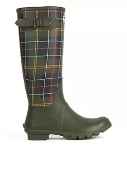 Image of Barbour Tartan Bede Full Length Wellington - Green, Size 5, Women